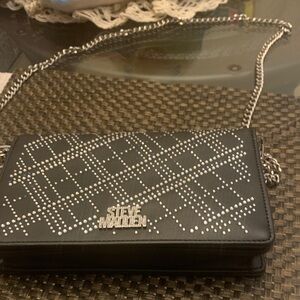 BRAND NEW NWOT Steve Madden Black Crossbody Bag with Silver Accents